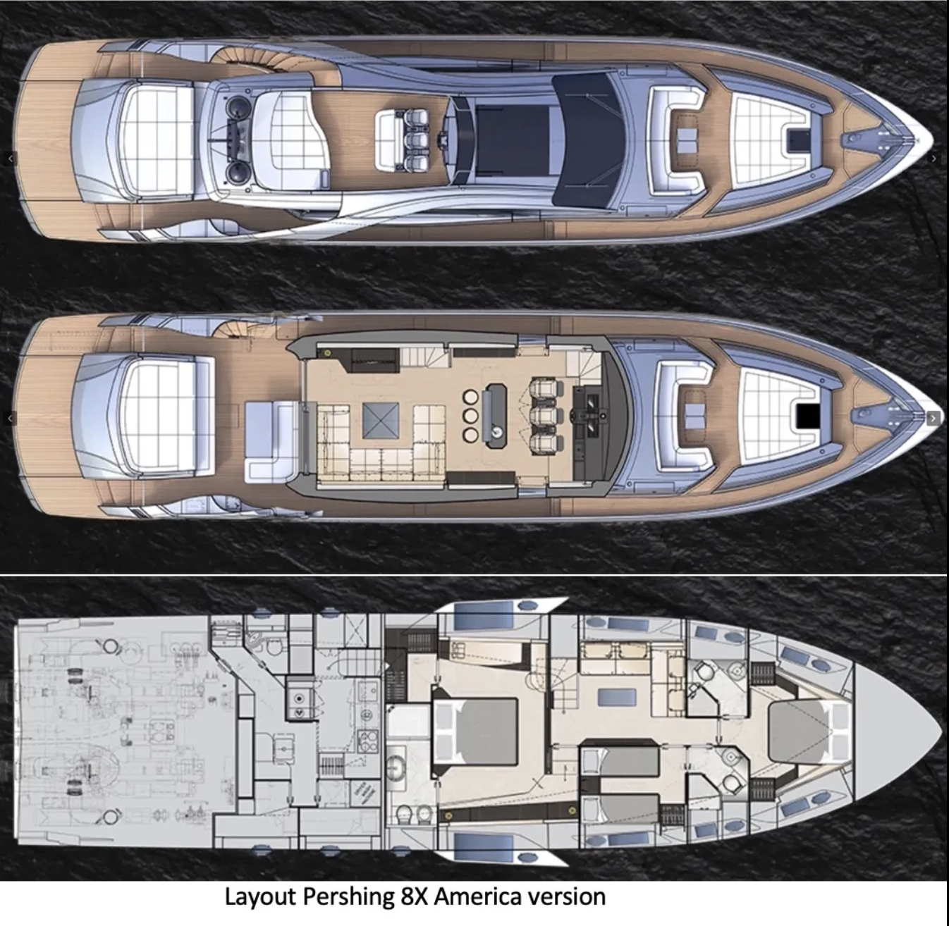 Pershing Layout Layout Pershing 8x America version – Ita Yachts Canada