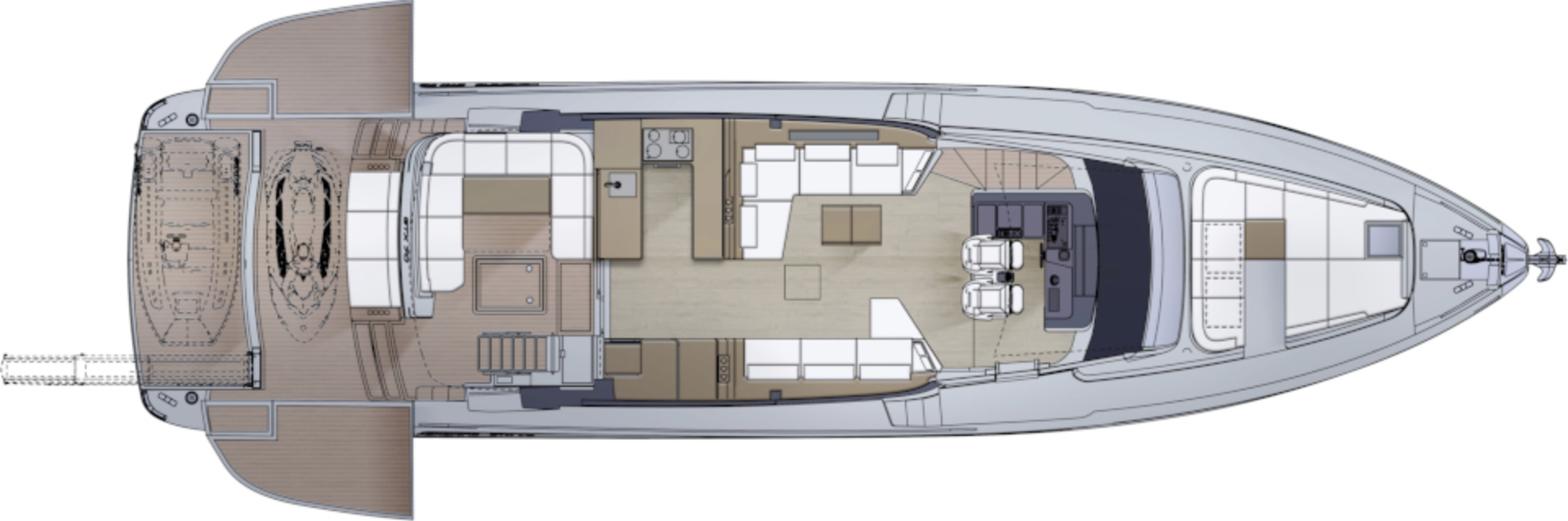Pershing Layout Layout Pershing GTX70 main deck – Ita Yachts Canada